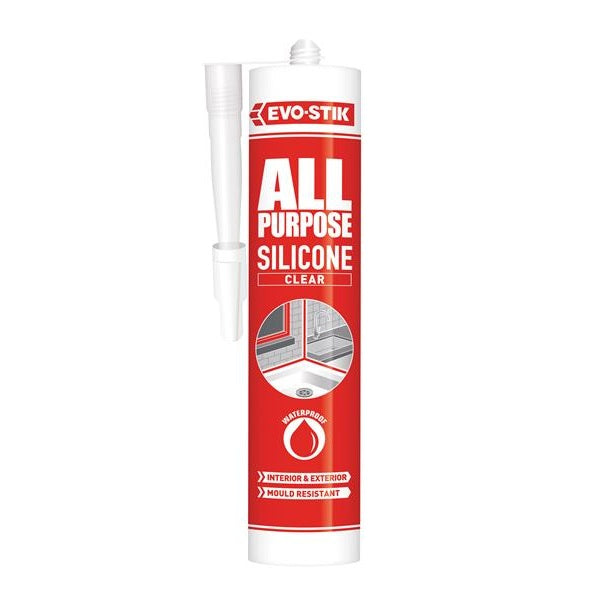 EVO-STIK 112896 All Purpose Flex Silicone Sealant Clear C20