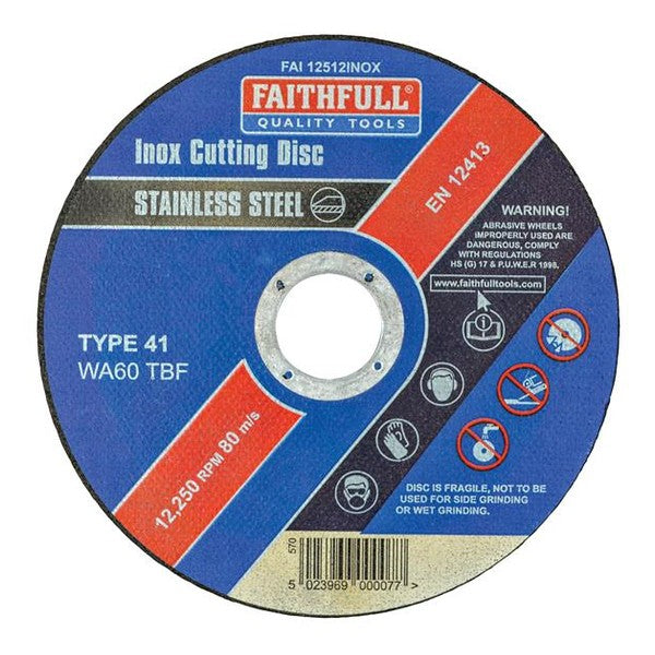 Faithfull Inox Cutting Disc 115 x 1.2 x 22.23mm