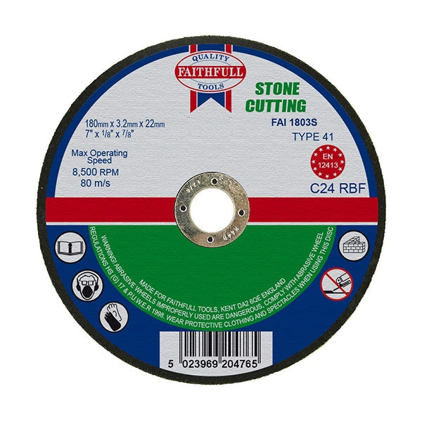 Faithfull Stone Cut Off Disc 180 x 3.2 x 22.23mm