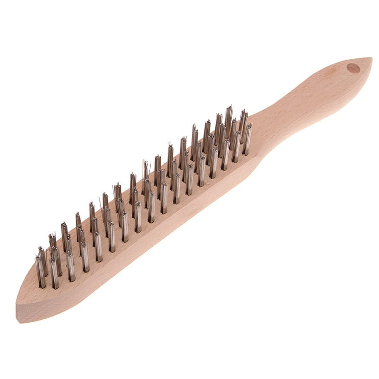 Faithfull 680/S3 Heavy-Duty Stainless Steel Scratch Brush - 3 Row - Watson Hire