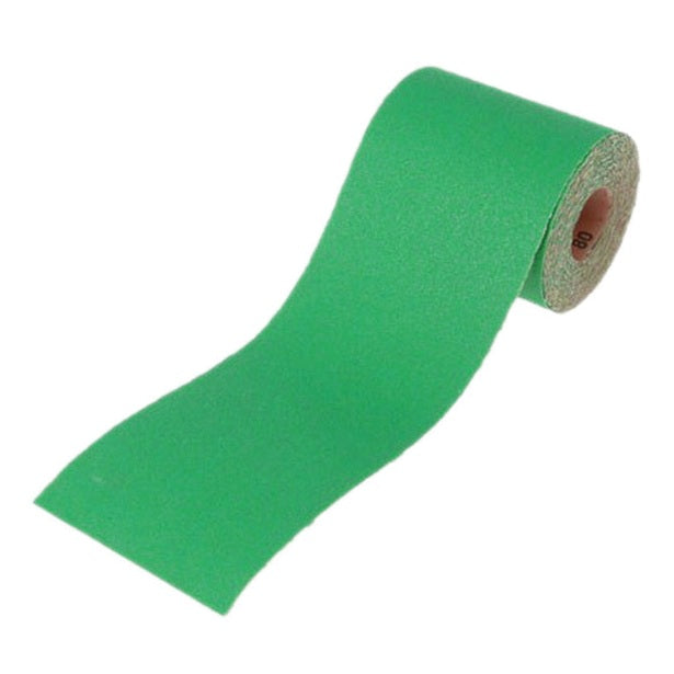 Faithfull Aluminium Oxide Sanding Paper Roll Green 115mm x 5m 80G