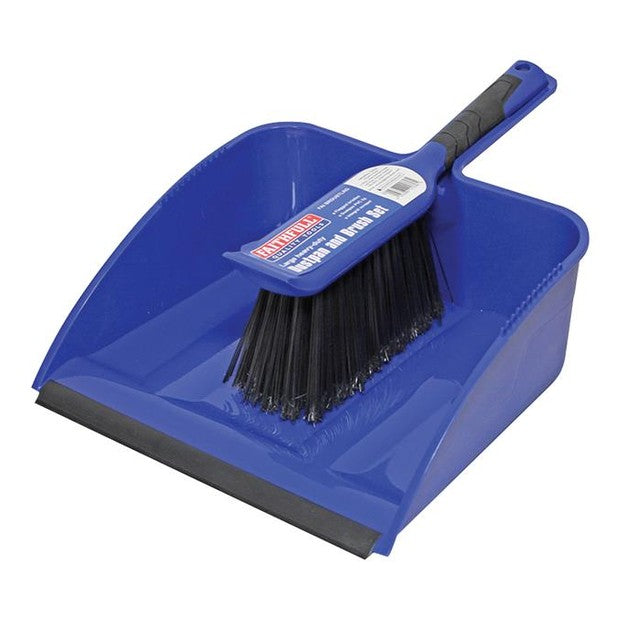 Faithfull Large Plastic Dustpan & Brush Set