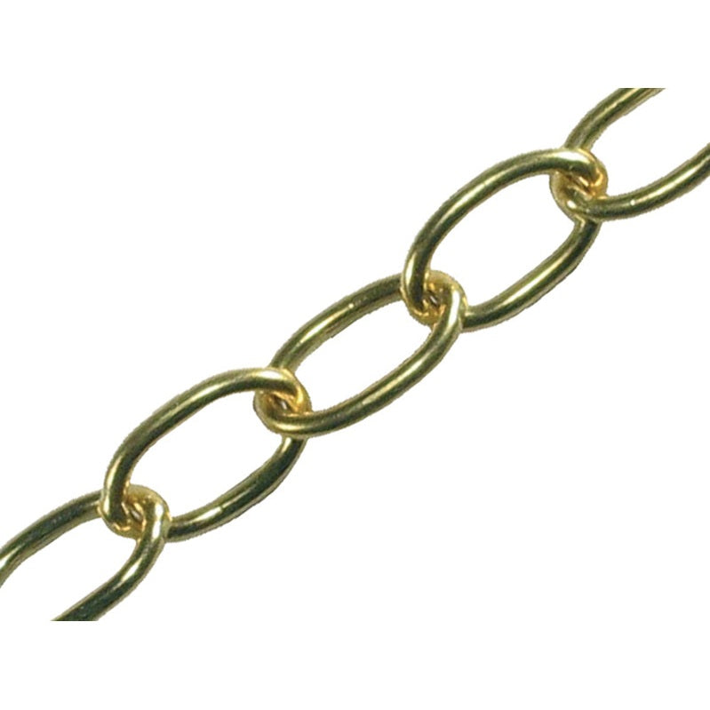 Faithfull Oval Chain 2.3mm x 10m Polished Brass