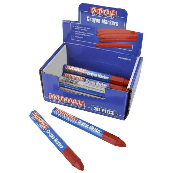 Faithfull Crayon Marker Red (CDU 30) - Watson Hire