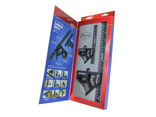 FAITHFULL COMBINATION SQUARE TWIN PACK 150 + 300MM