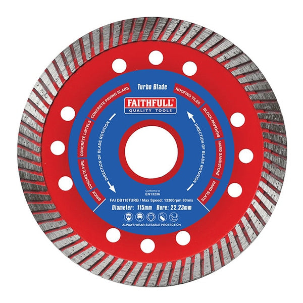 Faithfull Turbo Cut Diamond Blade 115 x 22mm