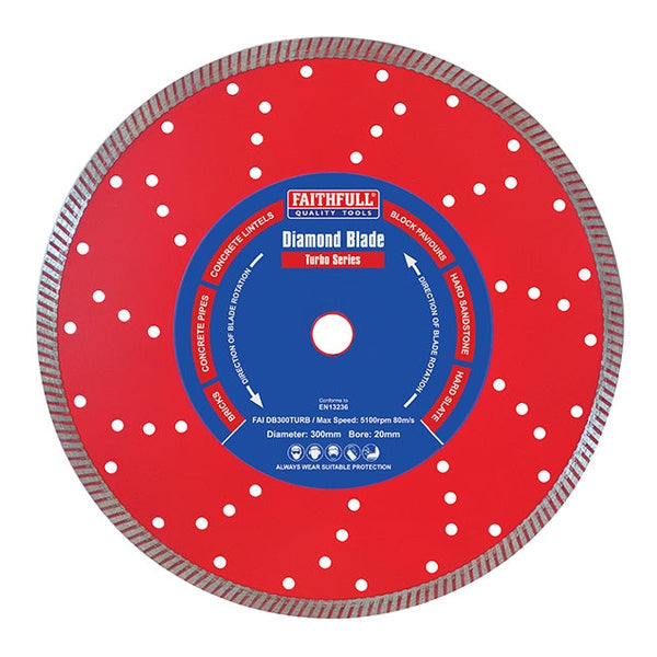 Faithfull Turbo Cut Diamond Blade 300 x 20mm