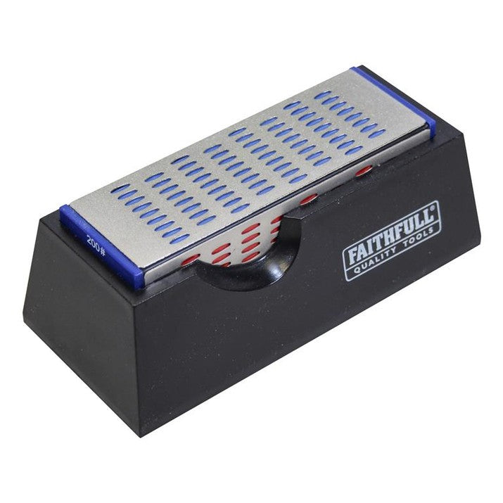 Faithfull Diamond Sharpening Stone 4 Sided 150 x 50 x 50mm