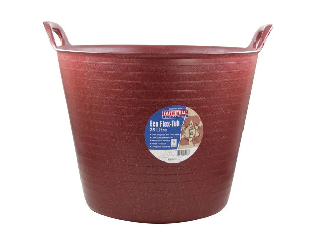 FAITHFULL ECO FLEX TUB 25L RECYCLED RED