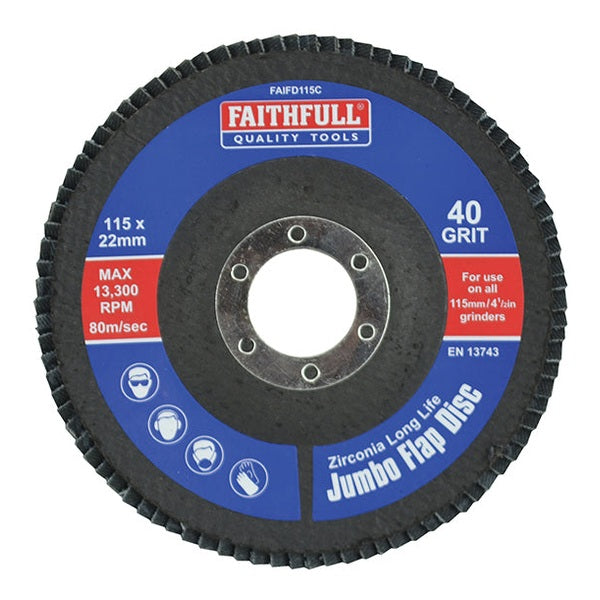 Faithfull Abrasive Jumbo Flap Disc 115mm Coarse