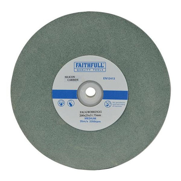 Faithfull General Purpose Grinding Wheel 200 x 25mm Green Grit