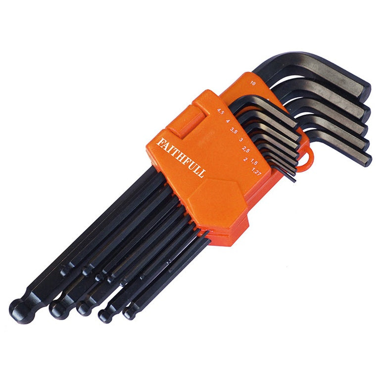 Faithfull Metric Ball End Long Arm Hexagon Key Set, 13 Piece
