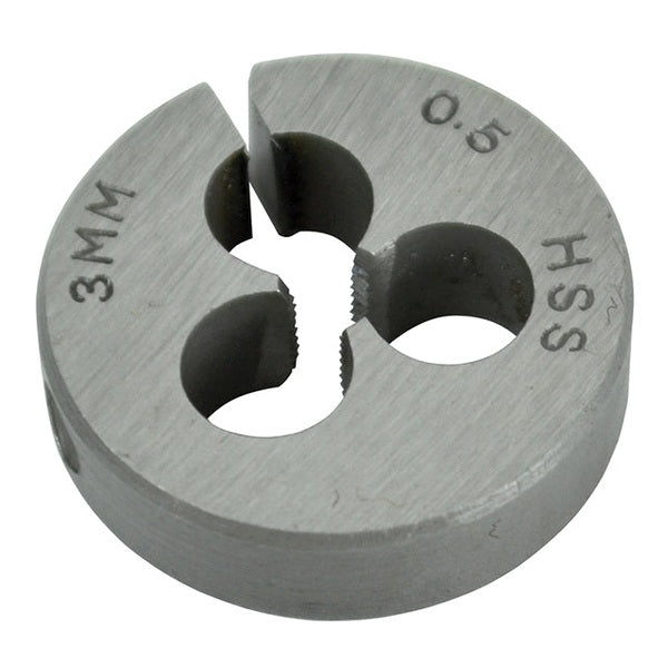 Faithfull HSS Straight Flute Split Die M3 x 0.5, 13/16in OD