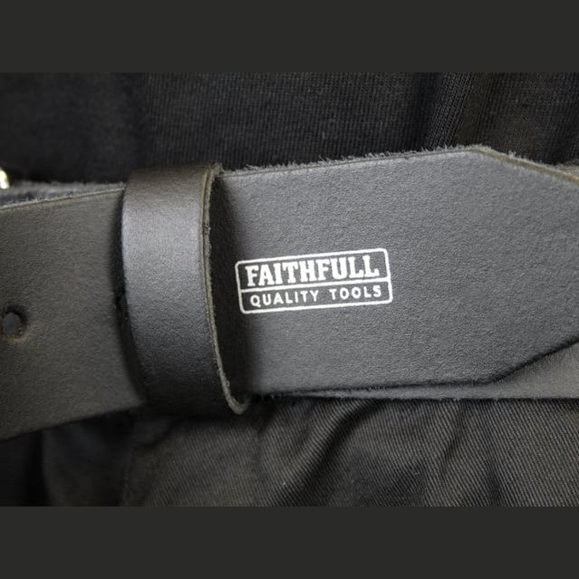 FAITHFULL HEAVY DUTY LEATHER BELT 45MM WIDE BLACK