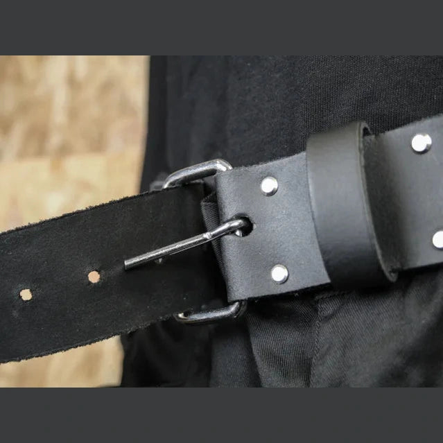 FAITHFULL HEAVY DUTY LEATHER BELT 45MM WIDE BLACK