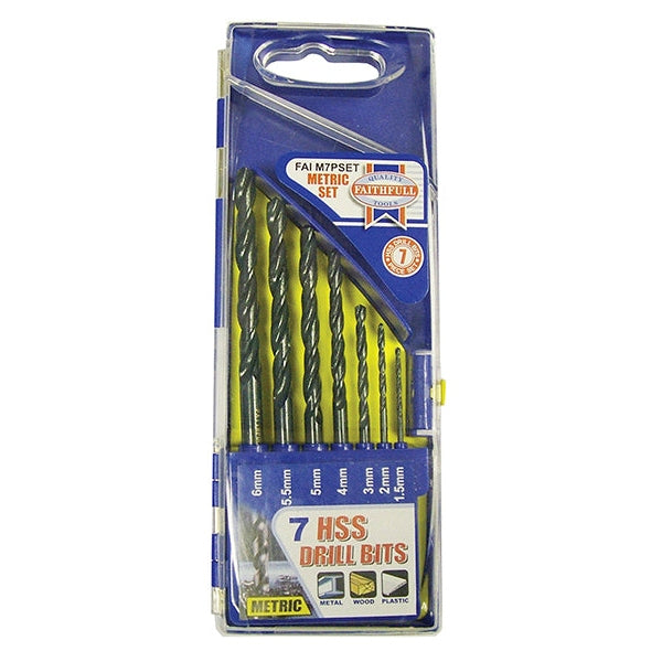 Faithfull HSS Drill Bit Set, 7 Piece (1.5-6.0mm) - Watson Hire