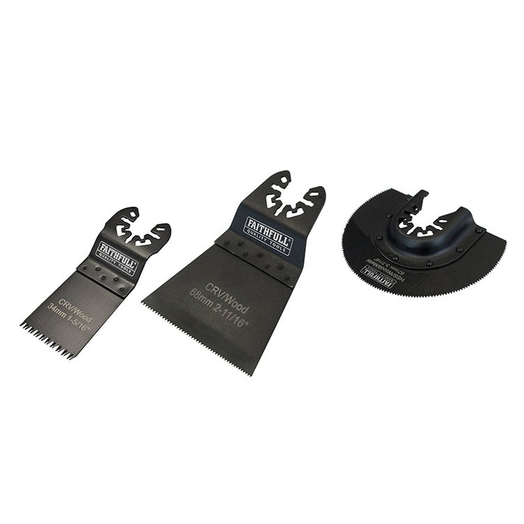 Faithfull Multi-Function Tool Blade Set, 3 Piece
