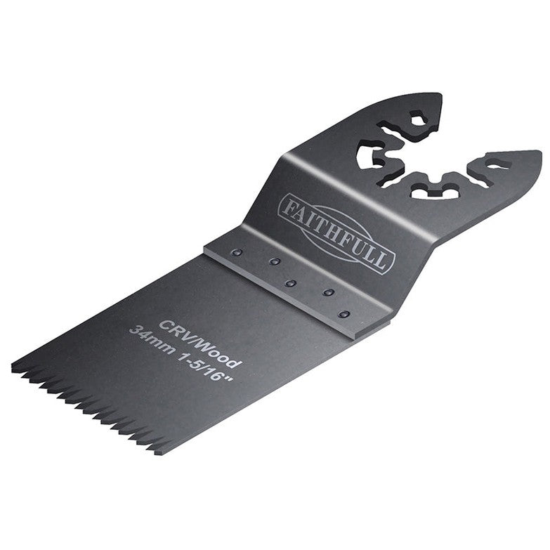 Faithfull Multi-Function Tool CrV Flush Cut Wood Blade Ground Side Set 34mm (Box 100)