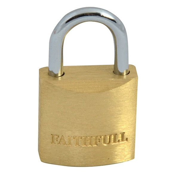 Faithfull Brass Padlock 20mm 3 Keys