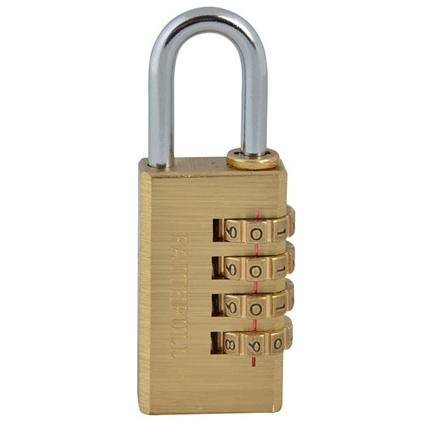 Faithfull Brass Combination Padlock 28mm