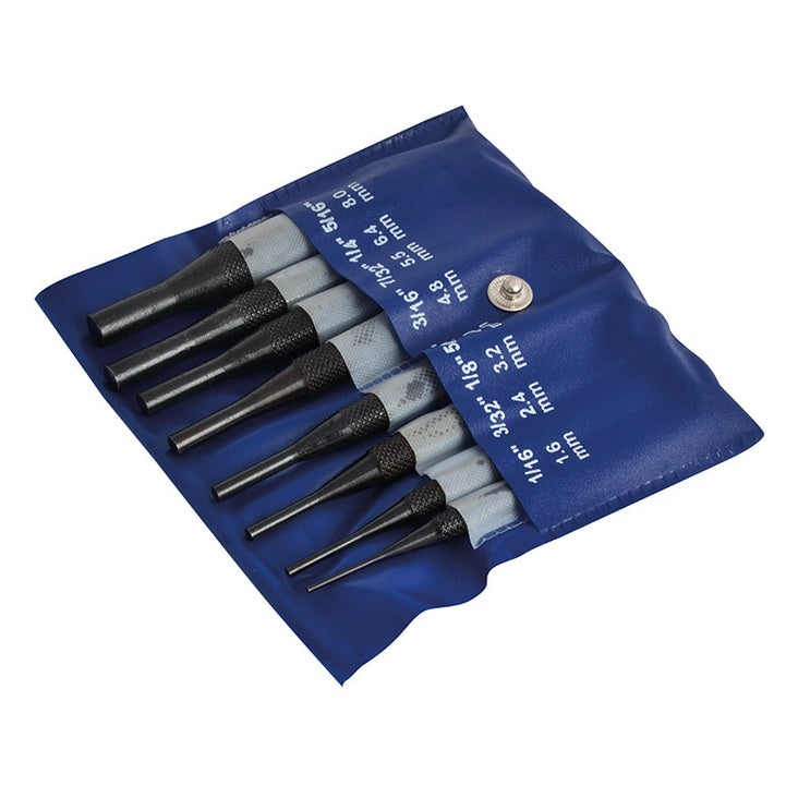Faithfull Round Head Parallel Pin Punch Set, 8 Piece
