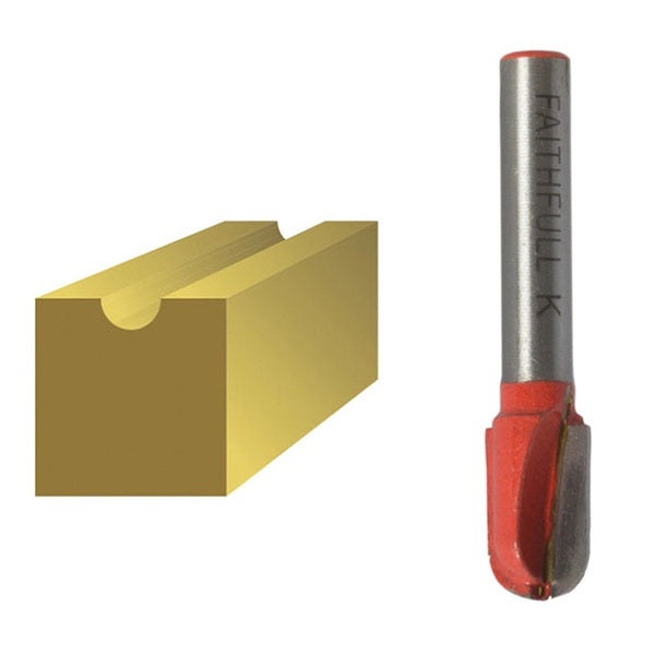 Faithfull Router Bit TCT Radius 5.0 x 18mm 1/4in Shank