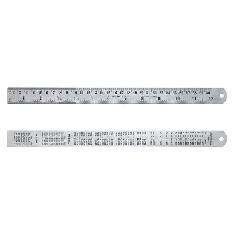 Faithfull Steel Rule 300mm / 12in x 25mm