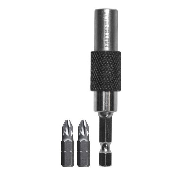 Faithfull 15° Flexi Bit Holder 75mm & PZ2(x2) Bits