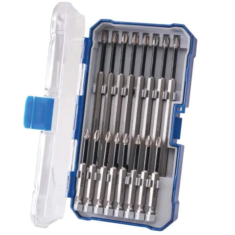 FAITHFULL 16 PIECE LONG IMPACT BIT SET IN CASE
