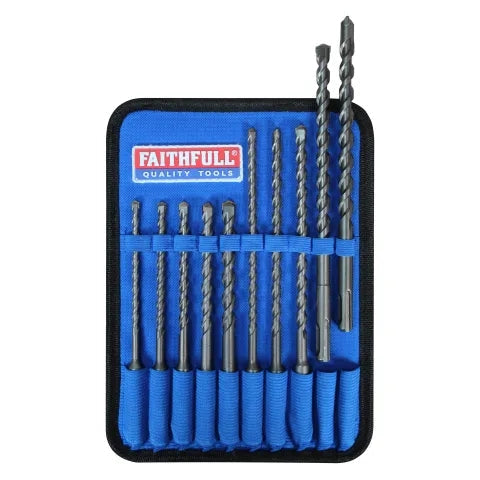 FAITHFULL 10 PIECE SDS DRILL BIT SET