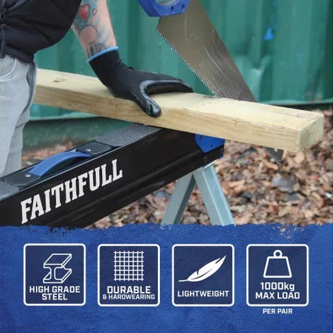 FAITHFULL FOLDING SAWHORSE TWIN PACK