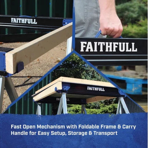 FAITHFULL FOLDING SAWHORSE TWIN PACK