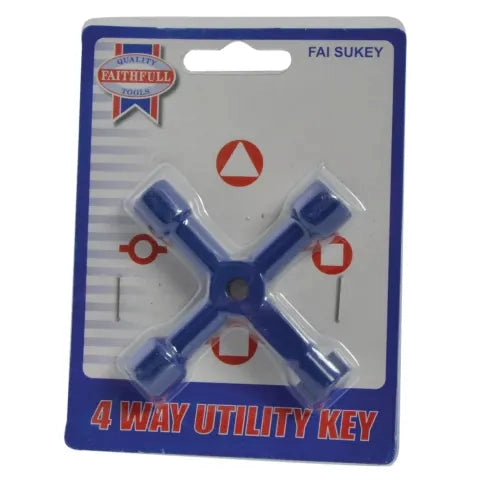 Faithfull 4-Way Services Utility Meter Key - Watson Hire