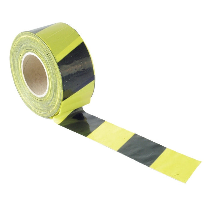 Faithfull Barrier Tape 70mm x 500m Black & Yellow - Watson Hire