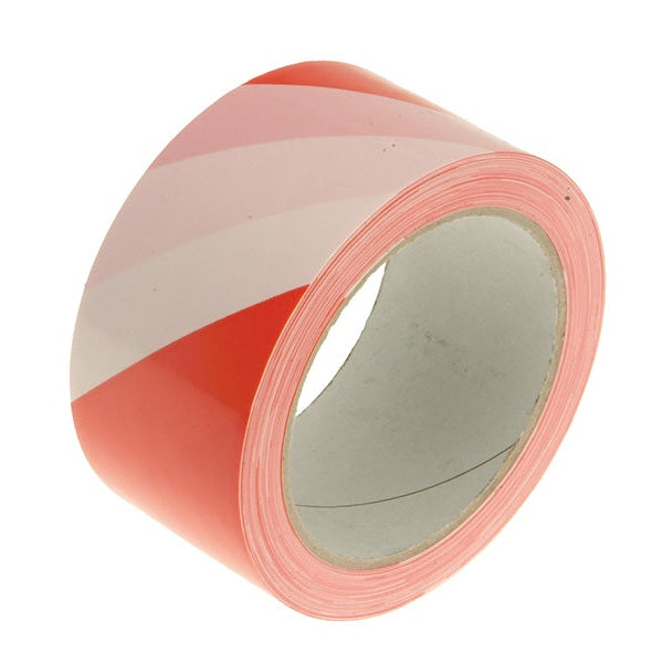 Faithfull Professional Self-Adhesive Hazard Tape Red/White 50mm x 33m