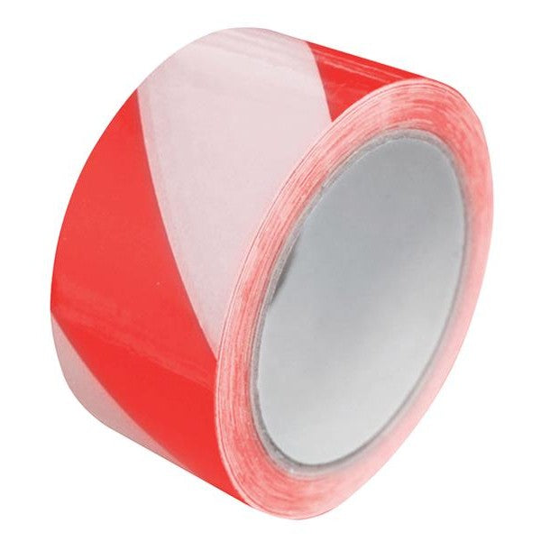 Faithfull Laminated Self-Adhesive Hazard Tape Red/White 50mm x 33m