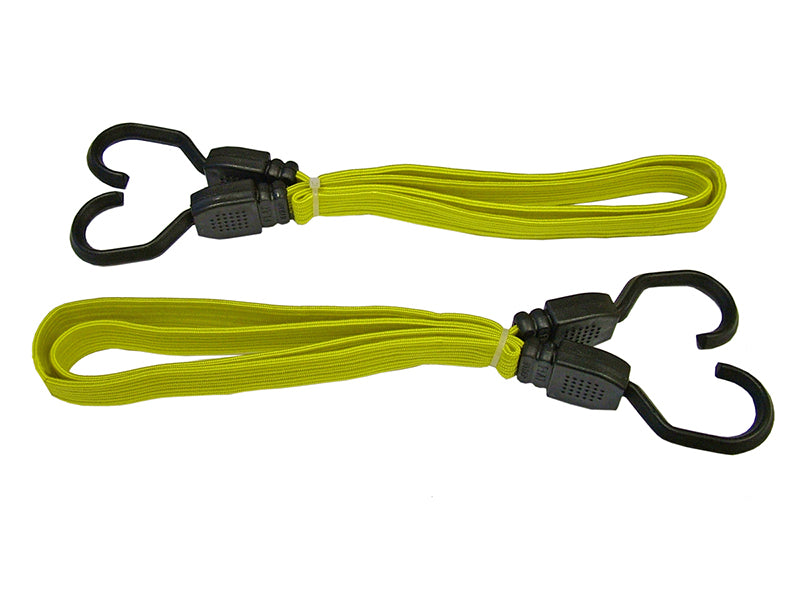 Faithfull Flat Bungee Cord 90cm (36in) Yellow 2 Piece - Watson Hire
