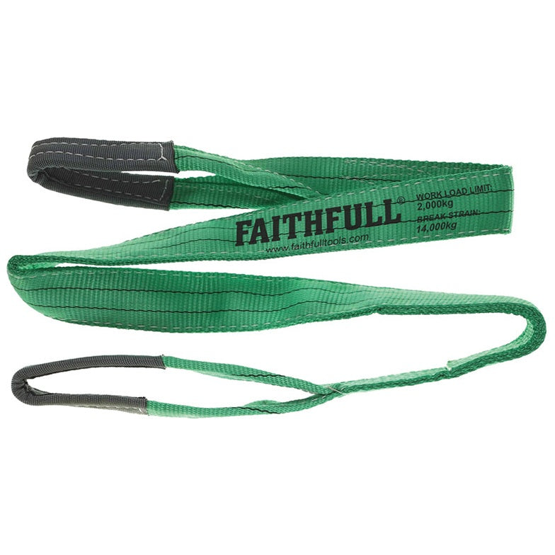 Faithfull Lifting Sling Green 2 Tonne 60mm x 2m - Watson Hire