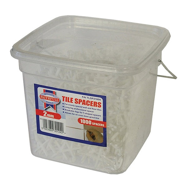Faithfull Tile Spacer Long Leg 2mm (Tub 1000)