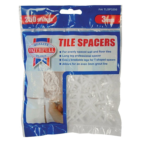 Faithfull Tile Spacer Long Leg 3mm (Bag 250)