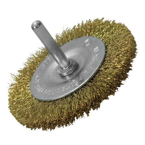 Faithfull Wire Brush 75mm x 6mm Shank, 0.30 Brass Wire