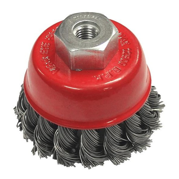 Faithfull Wire Cup Brush Twist Knot 65mm M14x2, 0.50mm Steel Wire