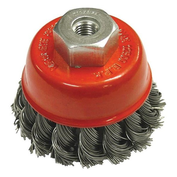 Faithfull Wire Cup Brush Twist Knot 65mm M10x1.5, 0.50mm Steel Wire