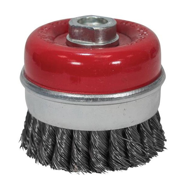 Faithfull Wire Cup Brush Twist Knot 80mm M14x2, 0.50mm Steel Wire