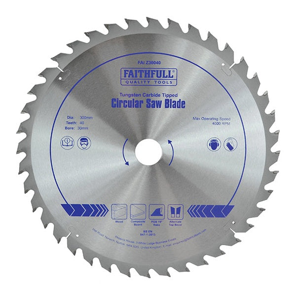 Faithfull TCT Circular Saw Blade 300 x 30mm x 40T POS