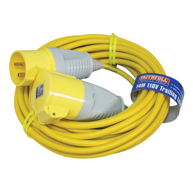 Faithfull Power Plus Trailing Lead 110V 32A 2.5mm Cable 14m