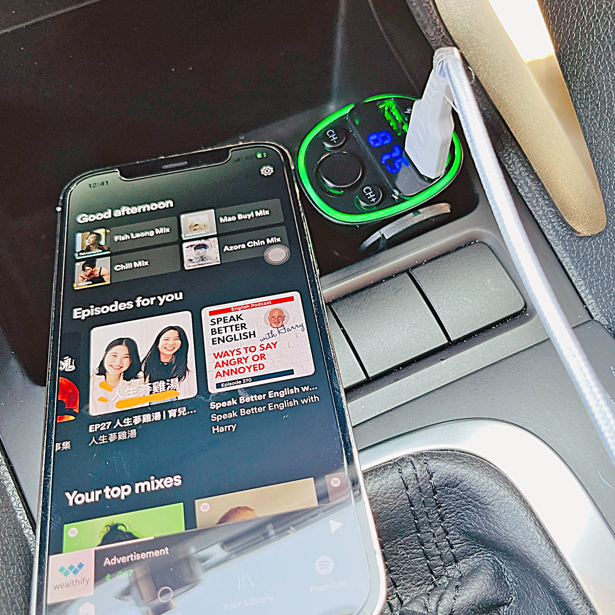 SIMPLY AUTO CAR FM TRANSMITTER BLUETOOTH CHARGER
