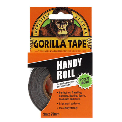 GORILLA HANDY TAPE BLACK 25MM X 9M