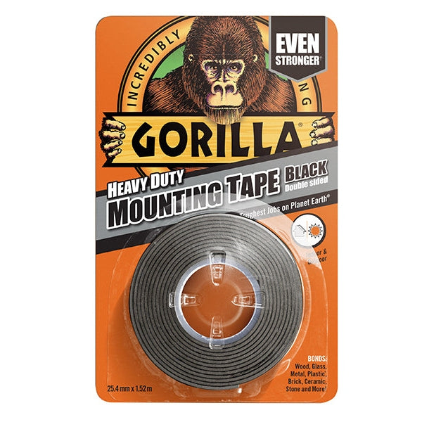 Gorilla Glue Gorilla Heavy-Duty Mounting Tape 25.4mm x 1.52m Black