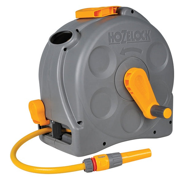 Hozelock 2415 25m 2-in-1 Compact Hose Reel + 25m of Starter Hose